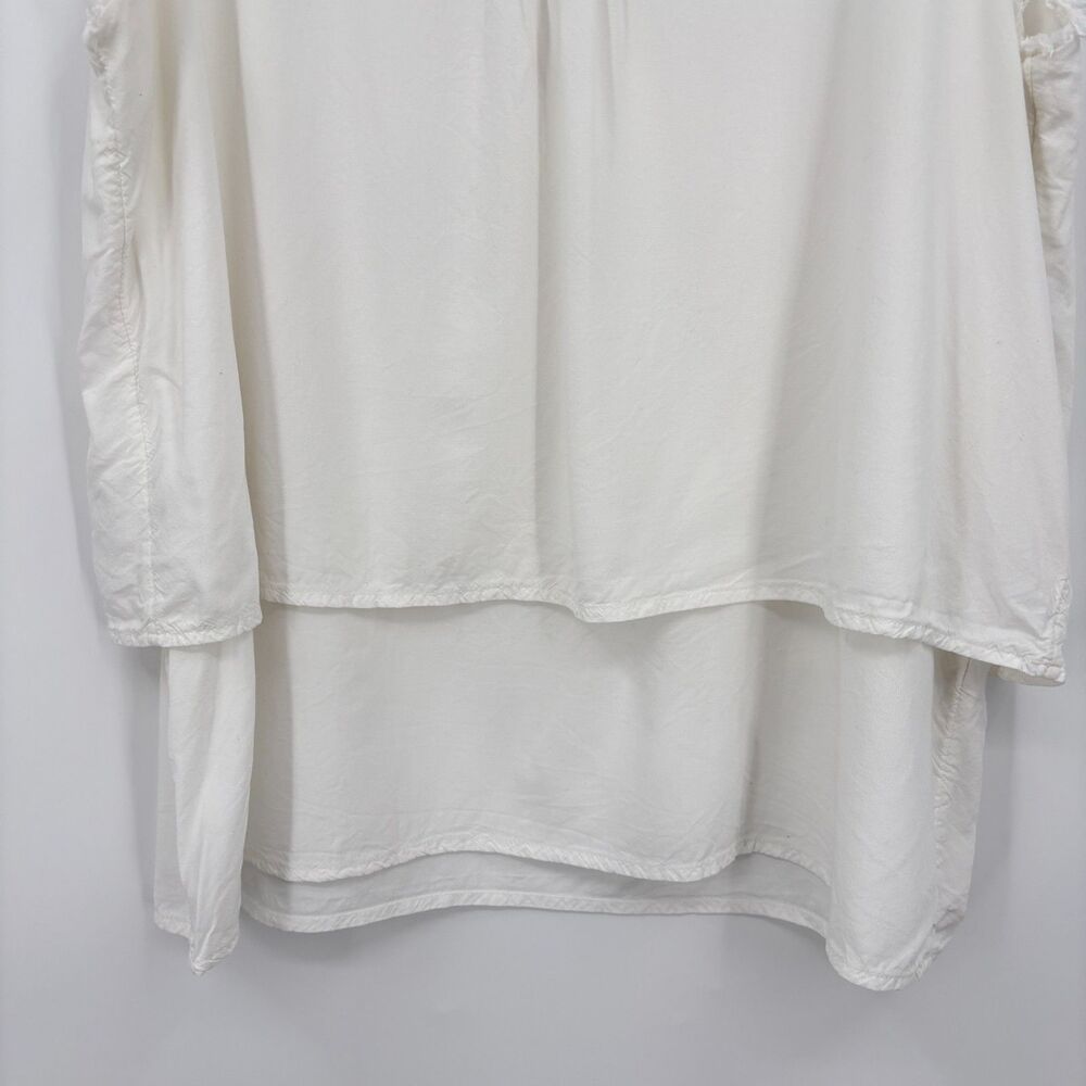 Sundance Women's White Scoop Neck Tiered Tank Top Large - Picture 5 of 11